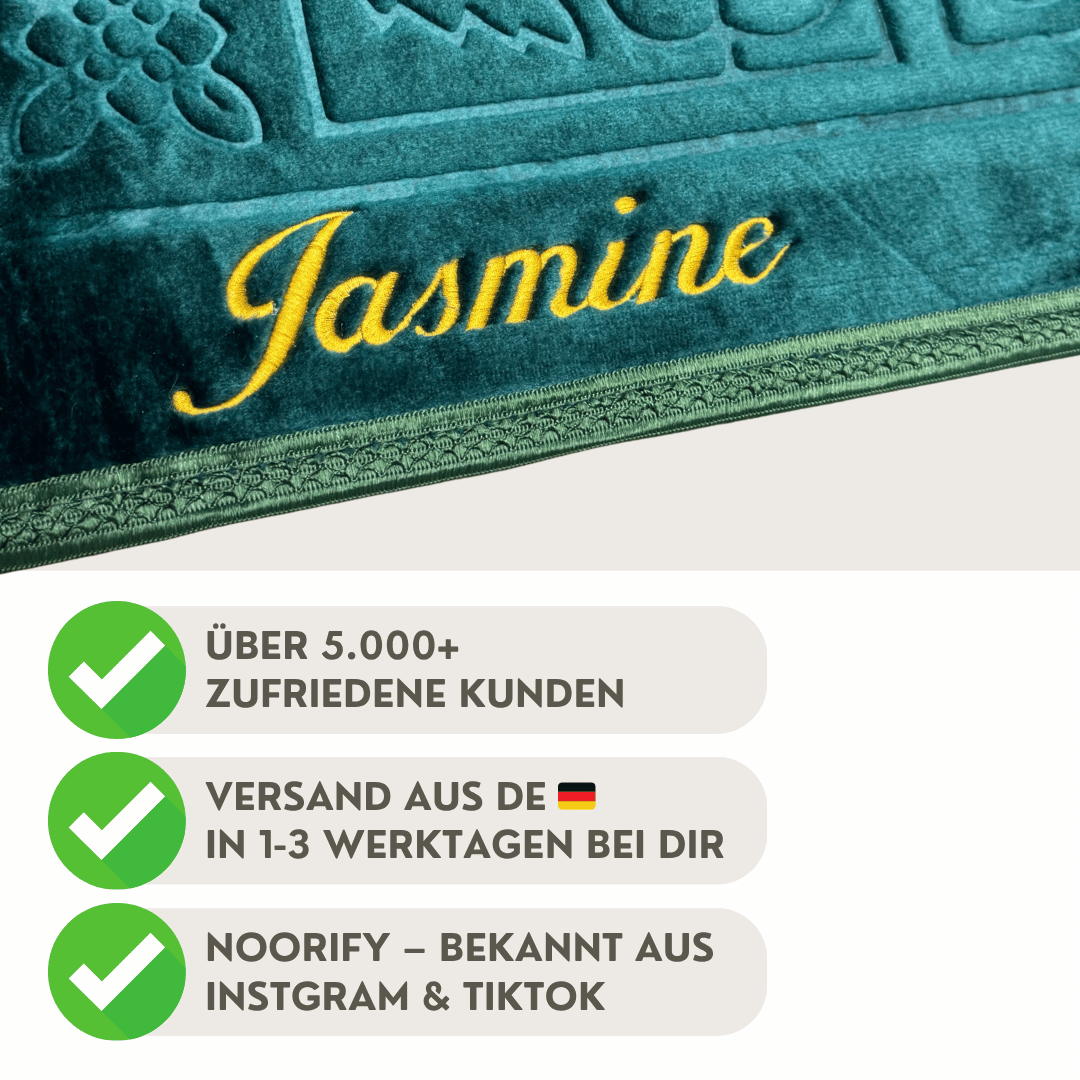 Gebetsteppich mit Namen