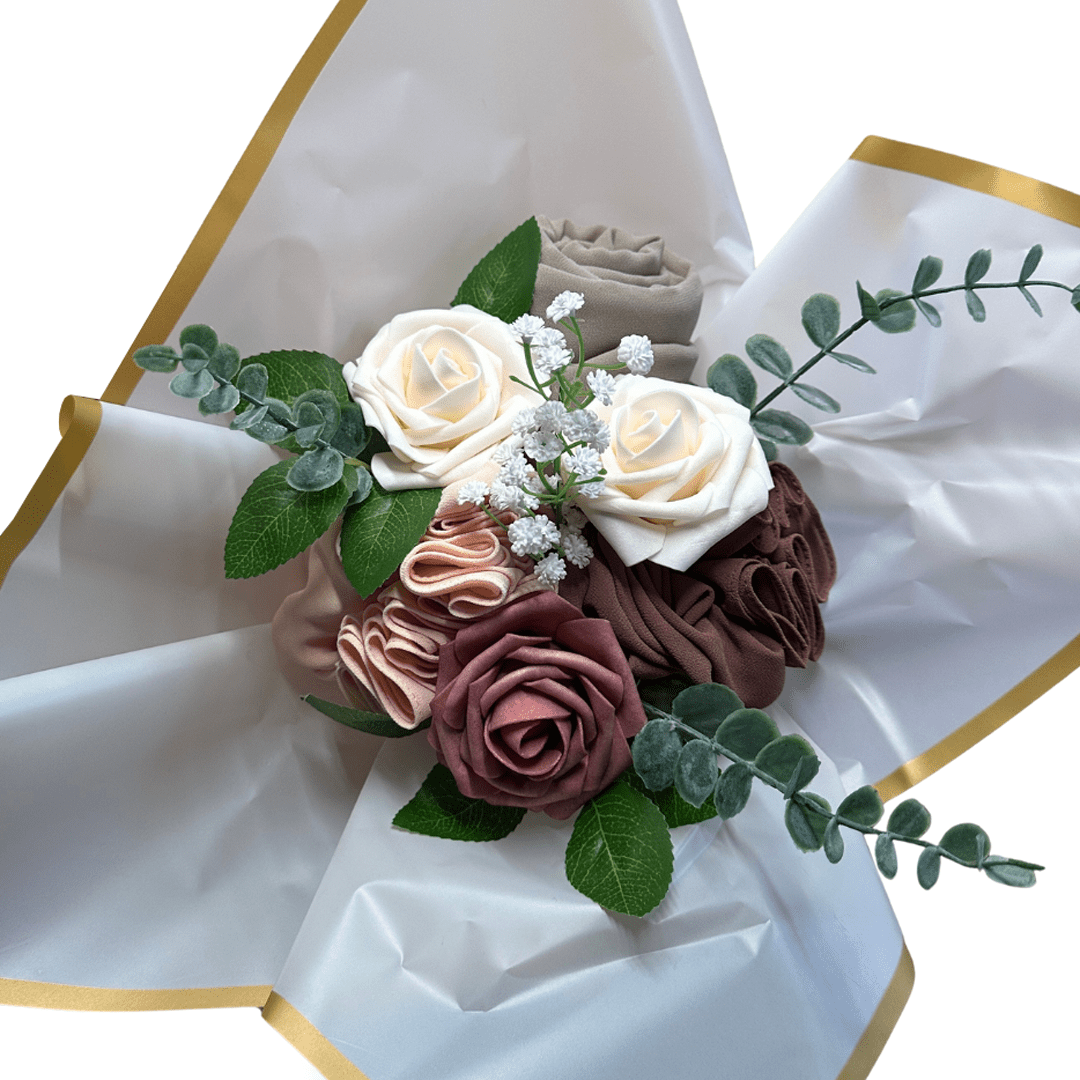 Chiffon Hijab - Bouquet - Nude Harmony - 3er Geschenkset