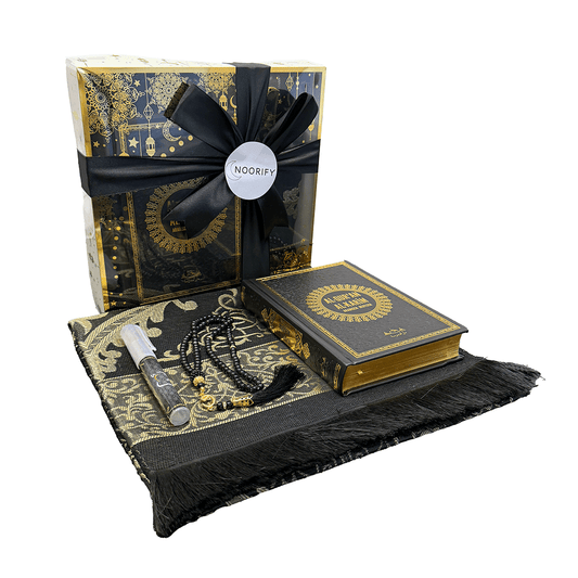 Gebetsteppich Geschenkset Schwarz - Gold