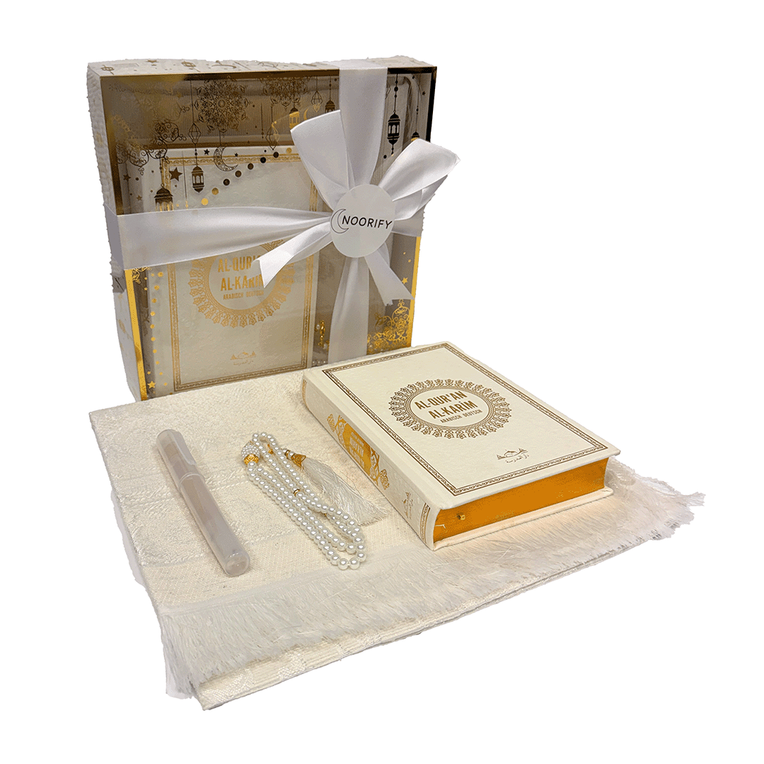 Gebetsteppich Geschenkset Weiß - Gold