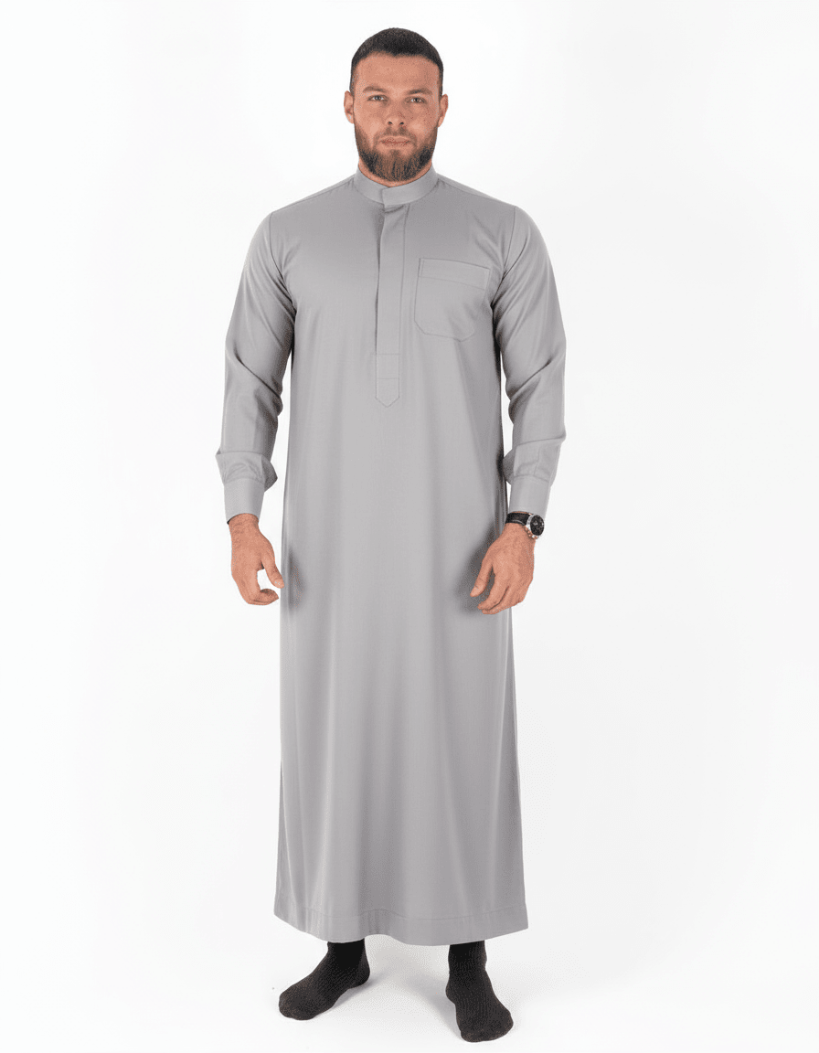 Premium Qamis - Saoudi (Hellgrau)